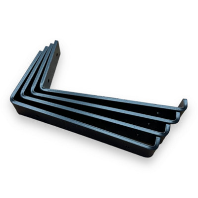 4 Pcs Heavy Duty Shelf Brackets Industrial Steel for Wall Mounted DIY Floating Shelving(Black, 225mm UP)