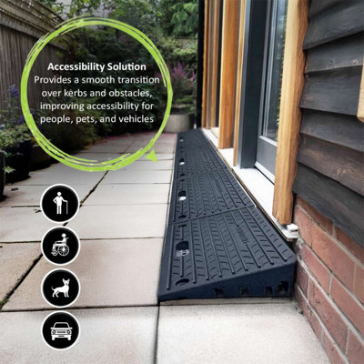 4 Pcs Nicoman Rubber Kerb Ramp for Cars, Motorbikes, Sheds, Driveway ...