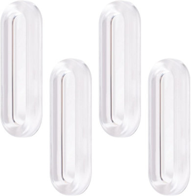 4 Pcs Recessed Finger Pulls Oval Sliding Door Handles Clear for Glass ...