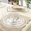 4 Person Bella Perle 15 Piece Dinner Plate, Side Plate, Bowl, Serving Plate & Dip Bowls Glass Dinner Set Gift Idea