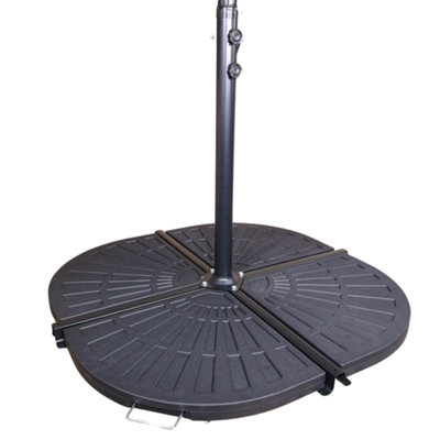 4 Piece 14kg Black Hanging Banana Cantilever Garden Parasol Base Weights