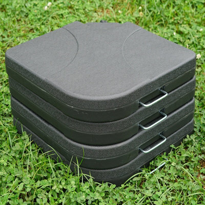 4 Piece Banana Cantilever Parasol Base Weights Garden Patio Umbrella Heavy Duty - 4