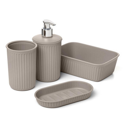 4 Piece Bathroom Accessory Set with Soap Dispenser