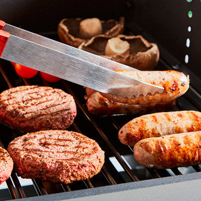 4 Piece BBQ Tools Set with Red Maple Wood Handles