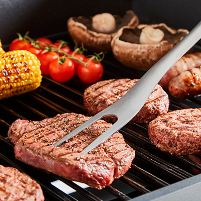 4 Piece BBQ Tools Set with Stainless Silver Handles