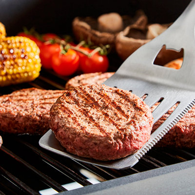 4 Piece BBQ Tools Set with Stainless Silver Handles - 4