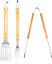 4 Piece BBQ Tools Set with Wood Handles