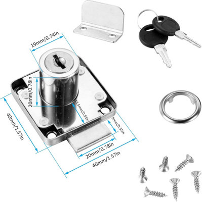 4 piece cabinet drawer lock set with keys, furniture storage cabinet ...
