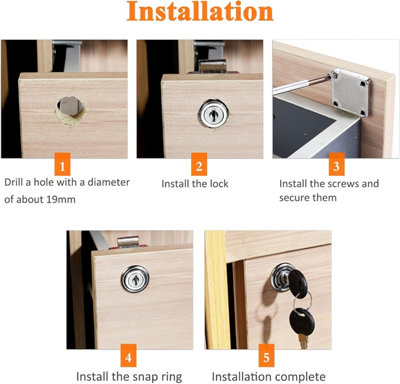 4 piece cabinet drawer lock set with keys, furniture storage cabinet ...