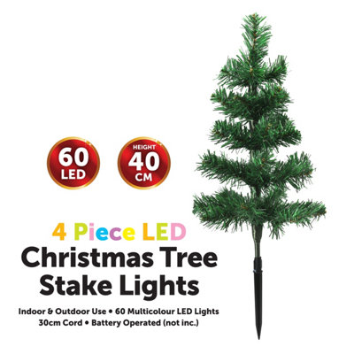 4 Piece Christmas Tree Stake Light 60 Multicoloured LED 6113 - 4