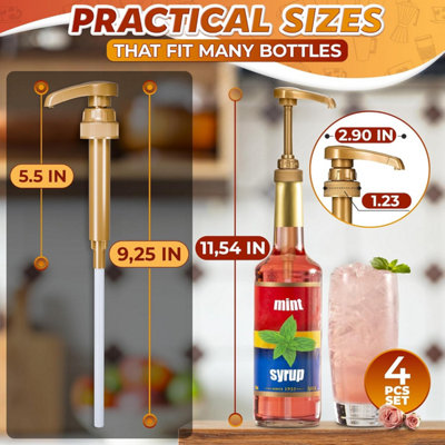 Black Coffee Syrup Pump, 1 Pack, for 750ml/25.4 oz Syrup Bottle, White Pumps for Coffee Syrup Bottle, compatible with Torani, DaVinci, Jordans Skinny and other Syrups Bottles - Walmart Supplies