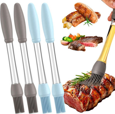 4 piece cooking brush set, silicone heat resistant pastry brushes, for ...