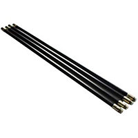 4 Piece Drain Rods Kit Remove Blockages Obstructions Cleans Pipes