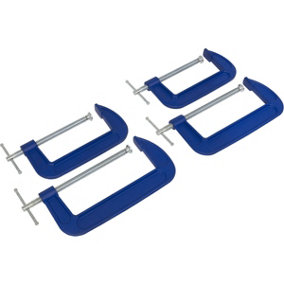 4 Piece G-Clamp Set - Heavy Duty Forged Clamp - 2x 150mm and 2x 200mm Clamps