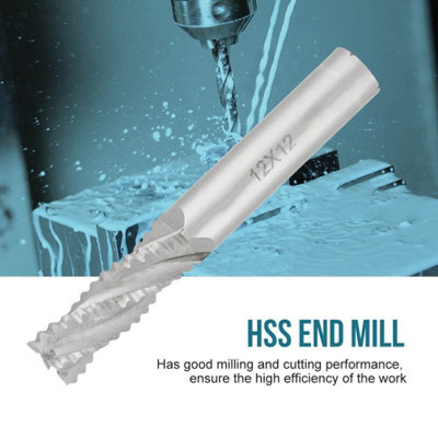 4-Piece HSS Roughing End Mill Set with 4 Flutes for CNC-M6,M8,M10,M12 Sizes