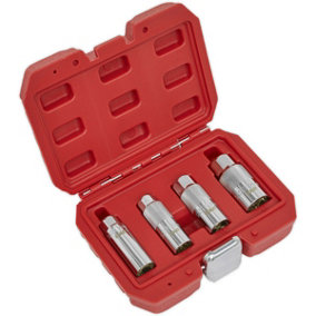 4 Piece Magnetic Spark Plug Socket Set - 3/8" Sq Drive WallDrive Sockets - Steel