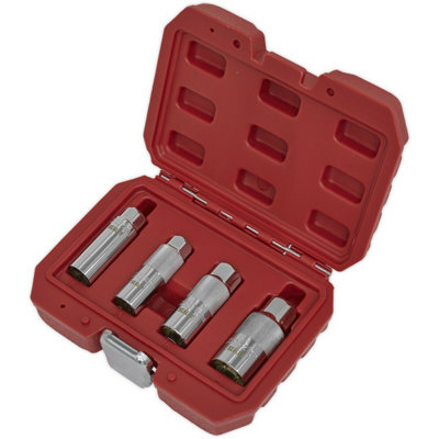 4 Piece Magnetic Spark Plug Socket Set - Durable Steel WallDrive Sockets for Precision Work