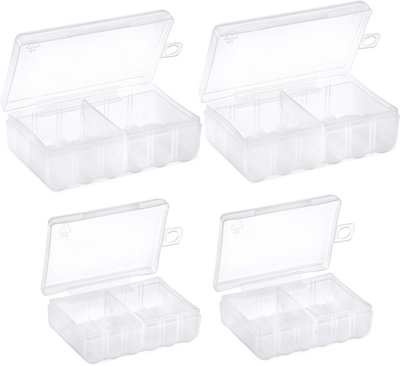 4 piece set two AA and two AAA battery storage boxes, battery storage boxes
