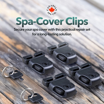 4-Piece Spa Hot Tub Cover Latch and Lock Kit, Including Key and Screws ...