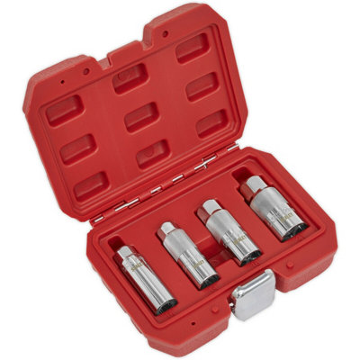4 Piece Spark Plug Socket Set - 3/8" Sq Drive WallDrive Sockets - Forged Steel
