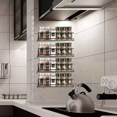 Piece Spice Jar Rack, Wall and Cupboard Door Organiser for