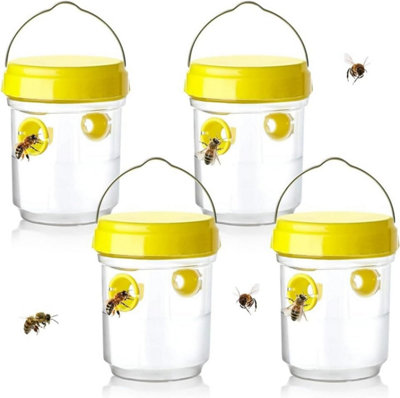 4 Piece Wasp Trap Set, Reusable & Detachable Trap for Asian Giant ...