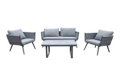 4 Piece Woven Grey Furniture Set