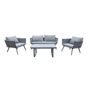 4 Piece Woven Grey Furniture Set