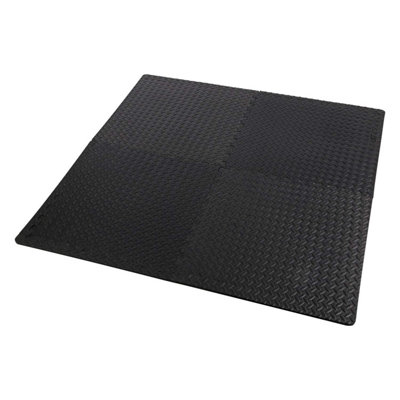 4 Pieces EVA Puzzle Rubber Tiles - Interlocking Soft Foam Floor Mats ...
