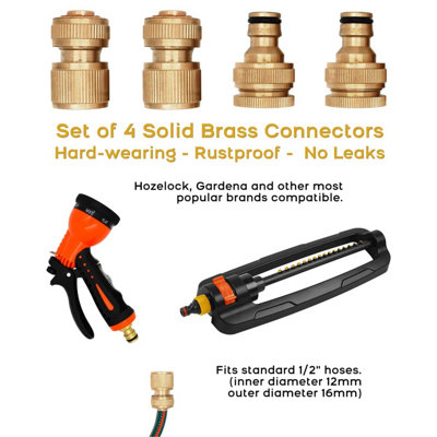 3/4" Male Garden Hose X 1/2" Hose Barb Brass Adapter Connector Fitting
