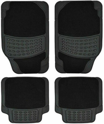 Universal Car Or Van Floor Mats 4PC Set Non Slip Carpet Or Rubber Red - Foto 5