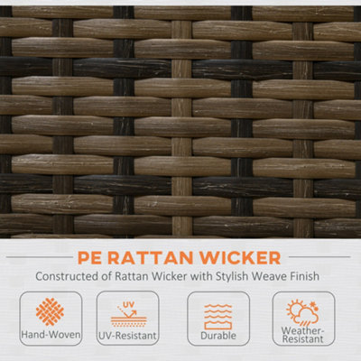 4 Pieces Rattan Sofa Loveseat Garden Table Set w/ Cushions Storage Table Orange - 5