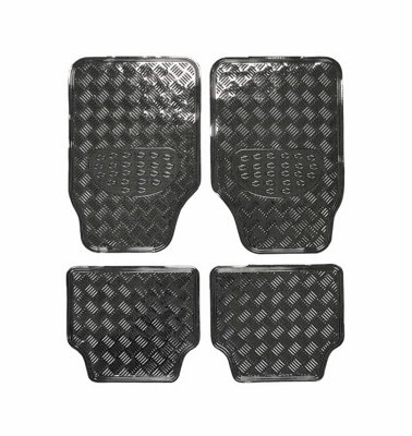 4 Pieces Universal Aluminum Rubber Car Mat