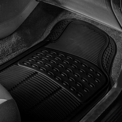 4 Pieces Universal Heavy Duty Rubber Car Mat Non-Slip Deep Dish For Cars SUV Truck and VAN, Water Proof Luxury Floor Mat Sets