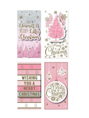 4 Pink Christmas Money Wallets Voucher Gift Card Wallets and Envelopes
