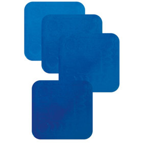4 Pk Blue Anti Slip Silicone Table Coasters - 140 x 140mm - Dishwasher Safe