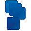 4 Pk Blue Anti Slip Silicone Table Coasters - 140 x 140mm - Dishwasher Safe