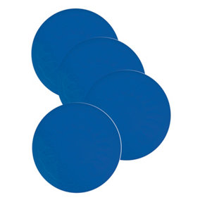 4 Pk Blue Anti Slip Silicone Table Coasters - 90 x 90mm - Easy to Clean