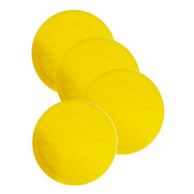 4 Pk Yellow Anti Slip Silicone Table Coasters - 90 x 90mm - Easy to Clean
