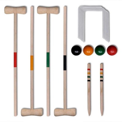 4 Player Wooden Croquet Set Game
