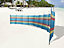 4 Pole Windbreak Wooden Multicolor Blue Stripe Tall Windbreaker Folding Garden Camping Beach Picnic Holiday Privacy Sun Screen