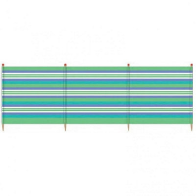 4 Pole Windbreaker Caravan Camping Beach Wind Break Breaker Shelter Sun Screen WB025 Blue Stripe