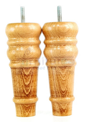 4 REPLACEMENT FURNITURE FEET OAK WASH TURNED WOODEN LEGS 165mm HIGH SETTEE CHAIRS SOFAS FOOTSTOOLS M10 (10mm) TSP2071