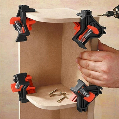 4 Right Angle Clamps Corner Clamp Woodworking Carpenter Tool Clips Kit