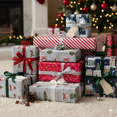Retrify Christmas Wrapping Paper Roll - 17 Inches X 32.8