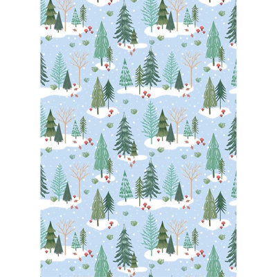 Apol Green Christmas Wrapping Paper,4 Folded Sheets Christmas Tree Gift Wrapping Paper Reindeer Snow Pine Tree Merry Christmas Wrapping Paper For Xmas New Year Man Women Kids Gift Wrap,28 * 20 Inch