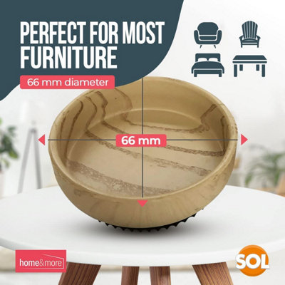 4 Rubber Base Castor Cups for Wooden Floors and Carpets Wooden Furniture Castor Cups Non Slip