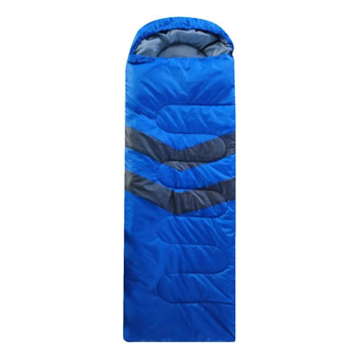 4 Season Envelope Shape Sleeping Bag for Single Adult with Double Sided Zip, Blue