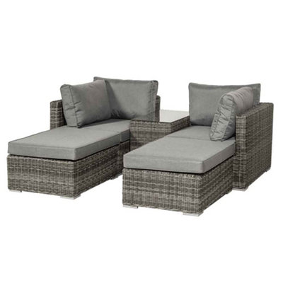 4 Seater 5 Piece Multi Setting Relaxer Garden Set with Cushions | DIY ...