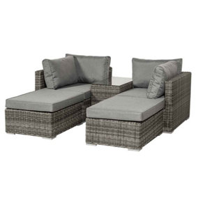 4 Seater 5 Piece Multi Setting Relaxer Garden Set with Cushions